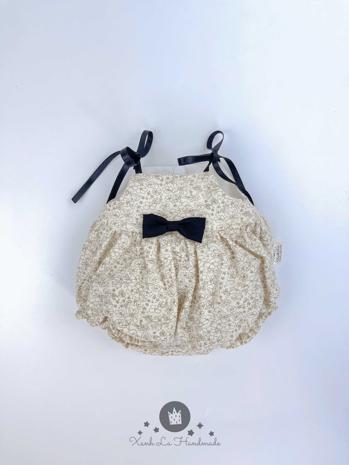 Handmade Vintage Floral Tie-Shoulder Romper for Jellicat Bartholomew Bear