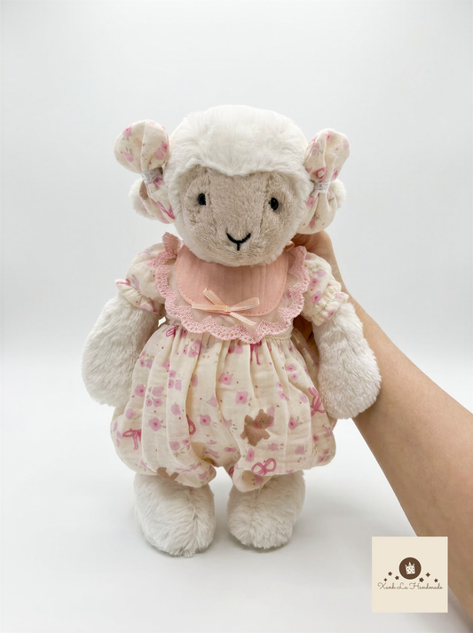Handmade Floral Bubble Romper Set for Jellicat Plushie | Snap Back Baby Doll Jumpsuit