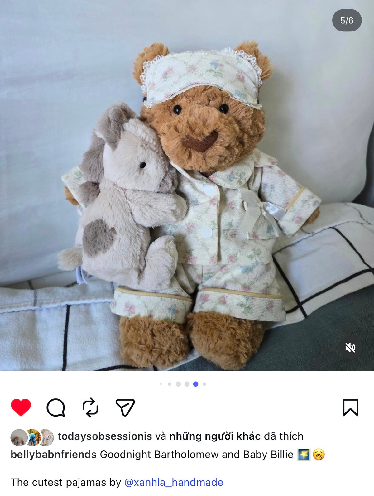 Super hot Pajamas custom Jellicat bear, Pajamas for plush toys