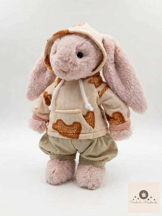 SUPER UNIQUE Hoodie with Ear Holes & Pants Set for Jellicat Bunny
