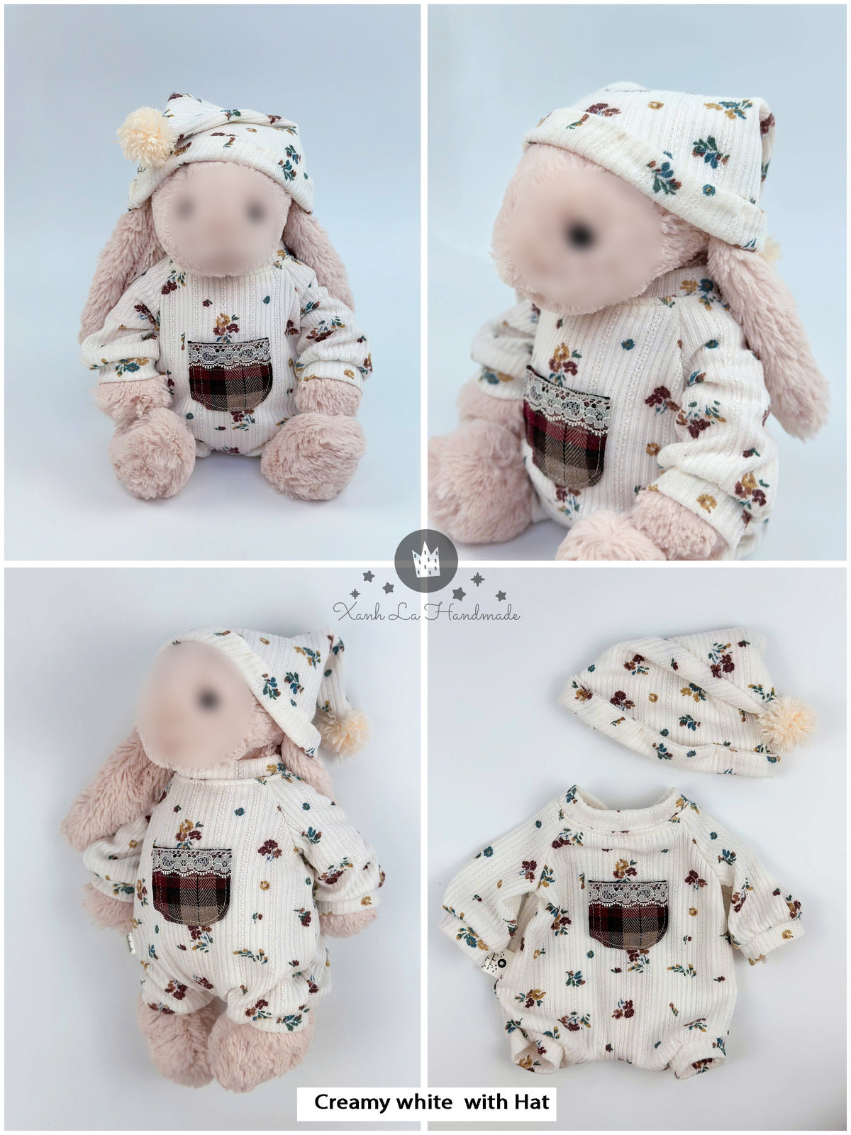 Easy-Snap Back Bodysuit for bunnies, Outfits for plush rabbits, a special gift for plush rabbit enthusiasts.