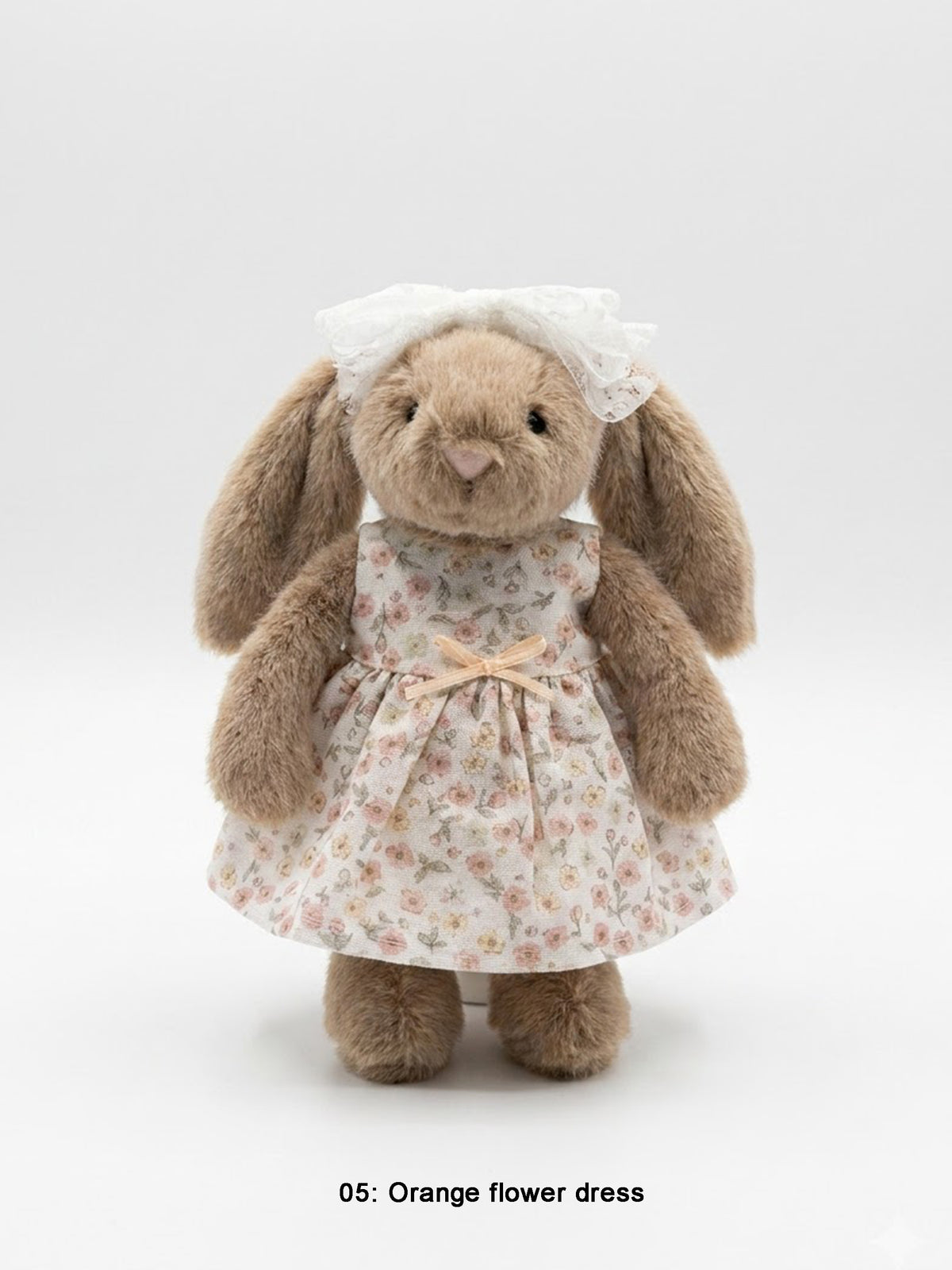 Handmade Sleeveless Dress & Matching Hair Bow Set for Jellicat Bunny