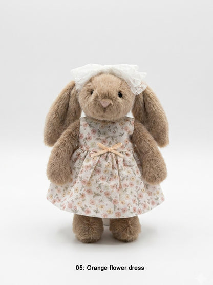 Handmade Sleeveless Dress & Matching Hair Bow Set for Jellicat Bunny