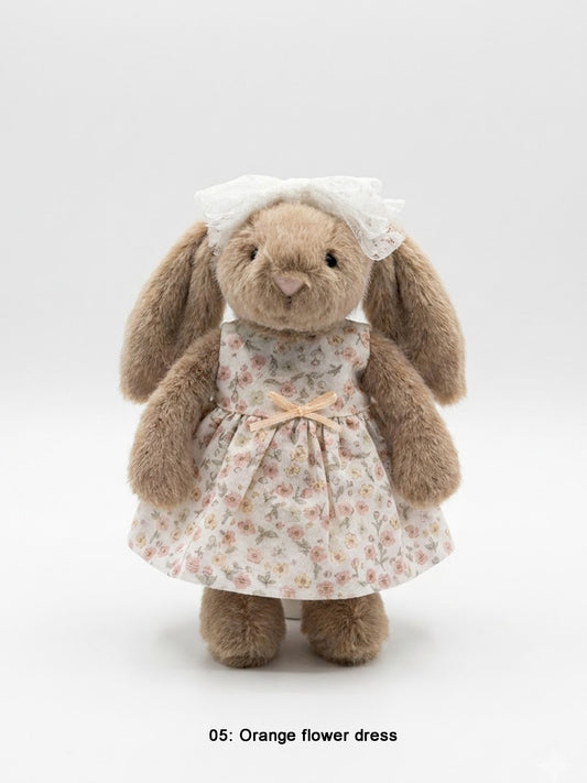 Handmade Sleeveless Dress & Matching Hair Bow Set for Jellicat Bunny
