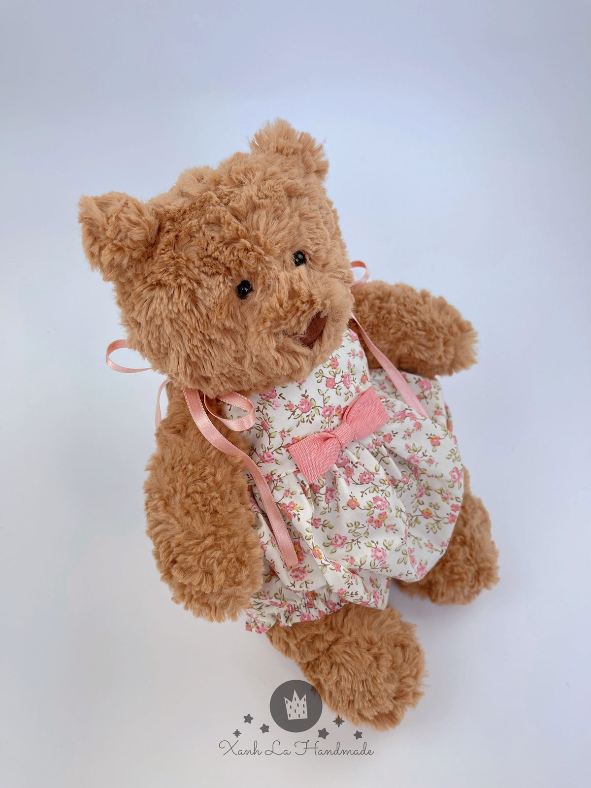 Handmade Vintage Floral Tie-Shoulder Romper for Jellicat Bartholomew Bear