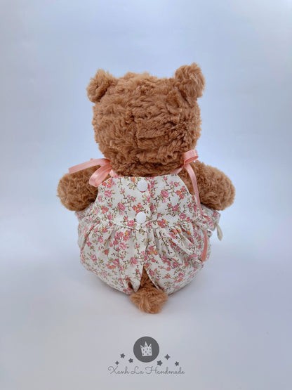 Handmade Vintage Floral Tie-Shoulder Romper for Jellicat Bartholomew Bear