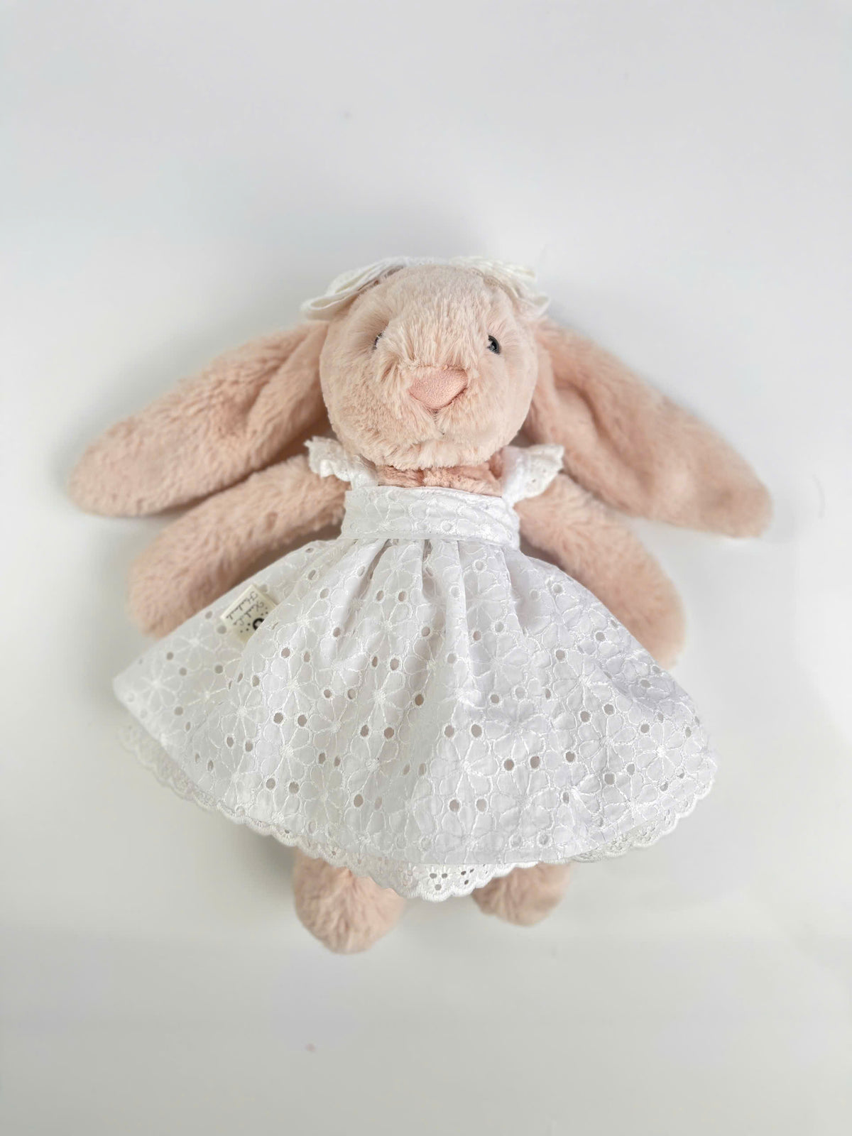 Handmade Puffy Dress & Big Head Bow Set for Jellicat Bunny