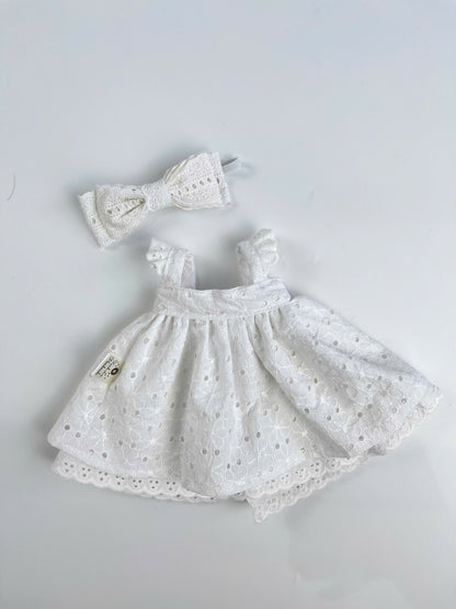 Handmade Puffy Dress & Big Head Bow Set for Jellicat Bunny