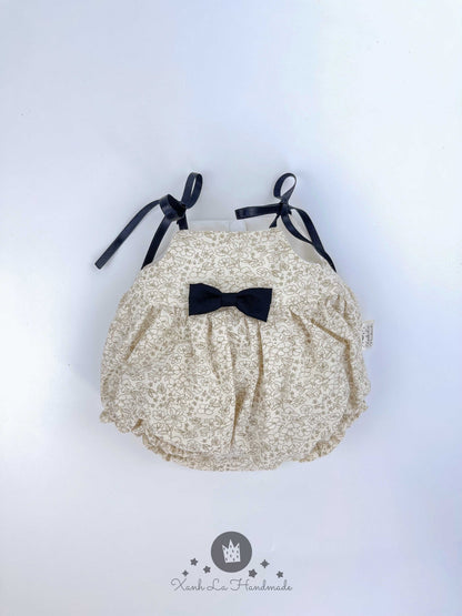 Handmade Vintage Floral Tie-Shoulder Romper for Jellicat Bartholomew Bear