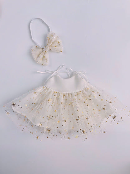 Handmade Birthday Tutu Dress & Party Hat Set for Jellycat Bunny
