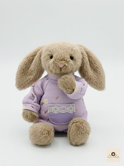 Soft Sherpa Fleece Snap-Back Romper with Pocket for Plush Bunnies & Bear Plush