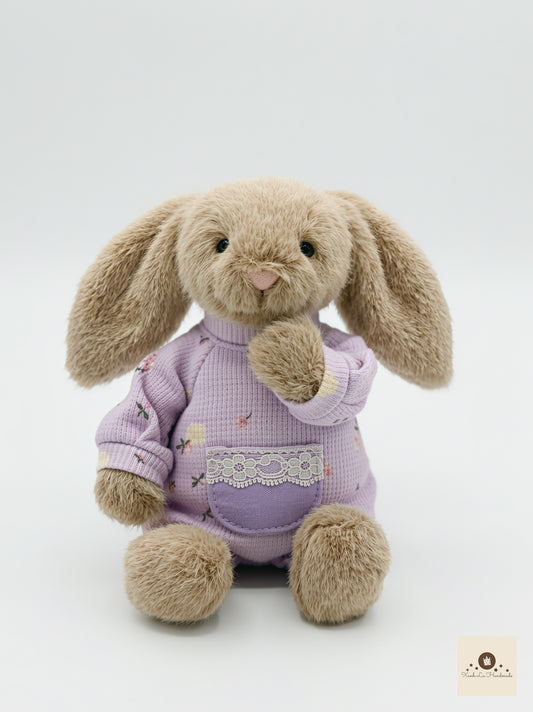 Soft Sherpa Fleece Snap-Back Romper with Pocket for Plush Bunnies & Bear Plush
