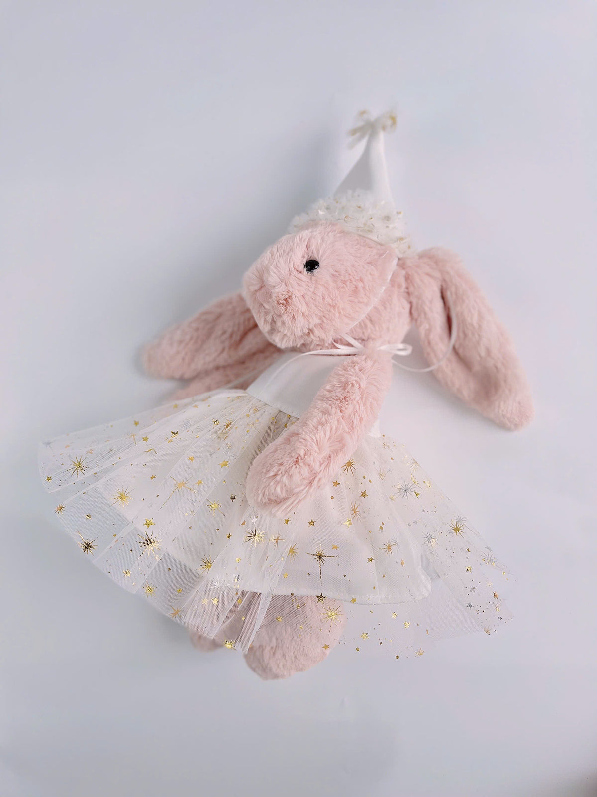 Handmade Birthday Tutu Dress & Party Hat Set for Jellycat Bunny
