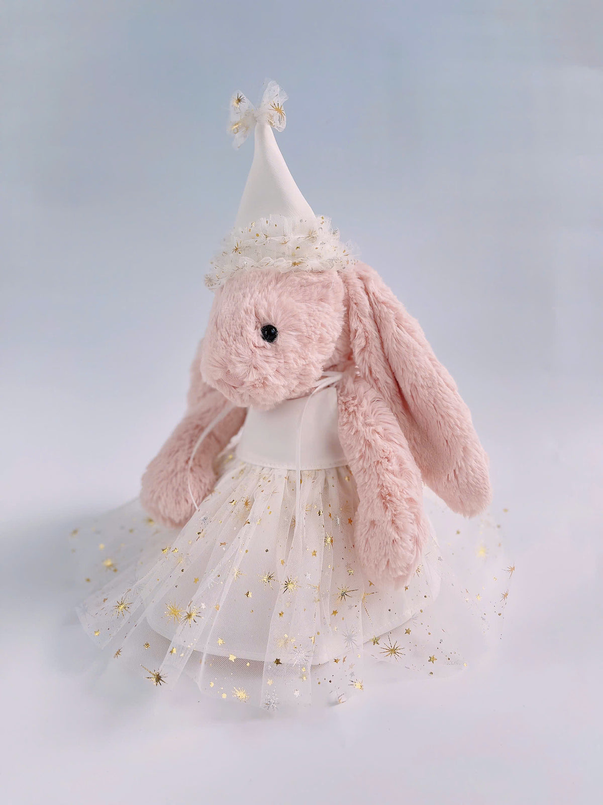 Handmade Birthday Tutu Dress & Party Hat Set for Jellycat Bunny