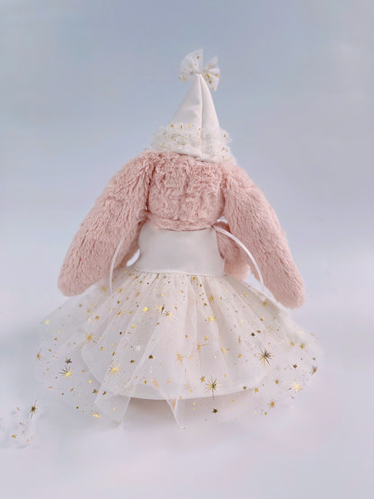 Handmade Birthday Tutu Dress & Party Hat Set for Jellycat Bunny