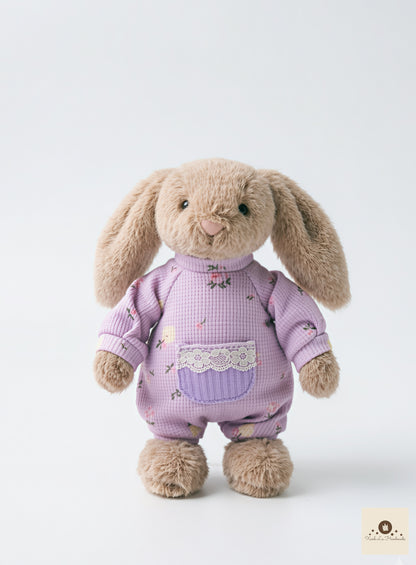 Soft Sherpa Fleece Snap-Back Romper with Pocket for Plush Bunnies & Bear Plush