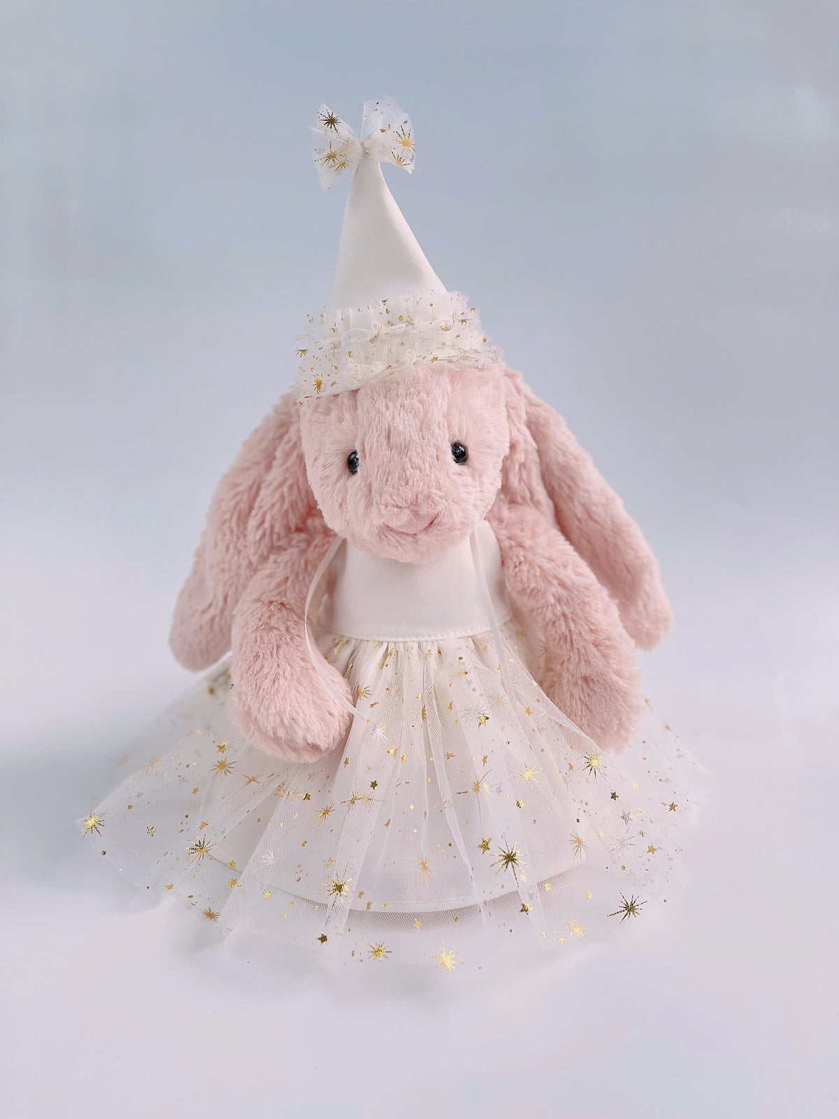 Handmade Birthday Tutu Dress & Party Hat Set for Jellycat Bunny