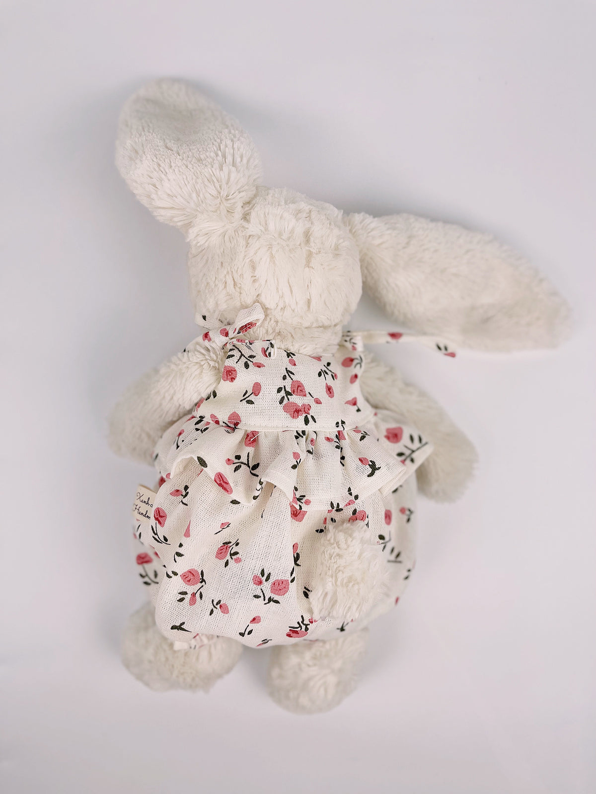 Bunny Floral Bloomer Romper with Pompoms | Cute 2-Strap Plush Outfit for Jellicat Bunnies, Keepsake Gift