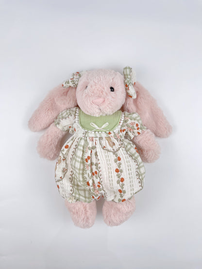 Handmade Floral Bubble Romper Set for Jellicat Plushie | Snap Back Baby Doll Jumpsuit
