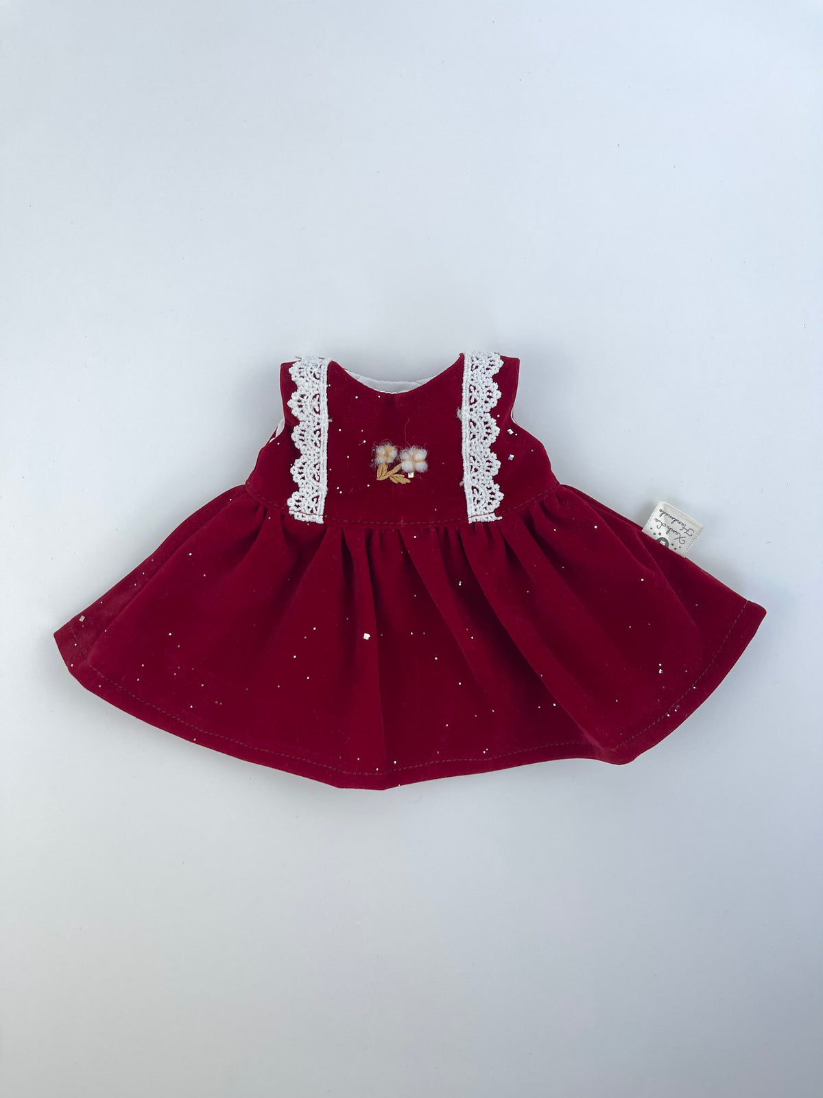 Glitter Velvet Pinafore Dress for Jellicat Plush Bunny/Bear
