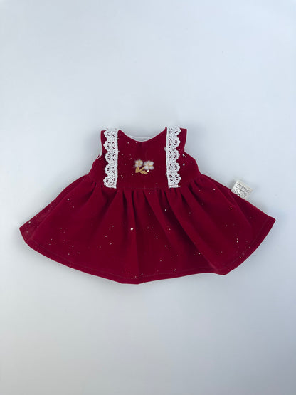 Glitter Velvet Pinafore Dress for Jellicat Plush Bunny/Bear