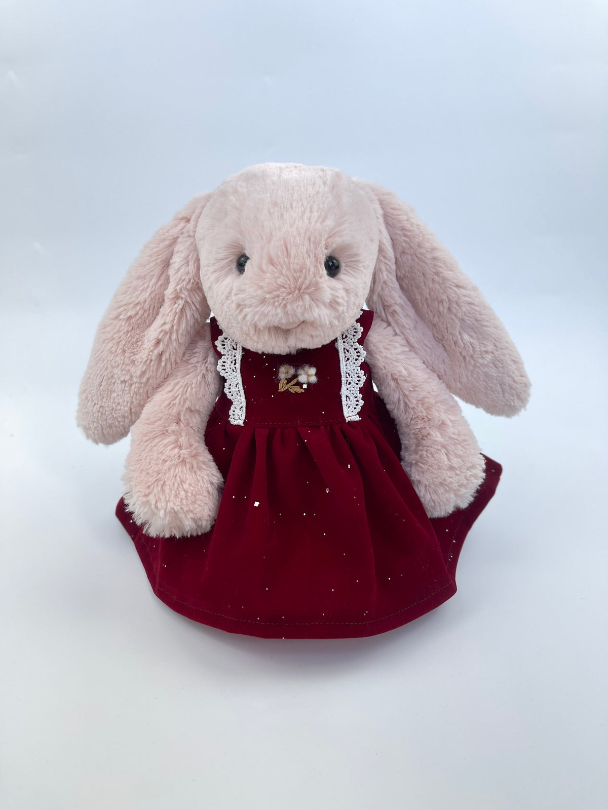 Glitter Velvet Pinafore Dress for Jellicat Plush Bunny/Bear