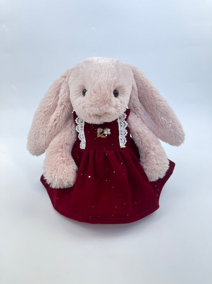 Glitter Velvet Pinafore Dress for Jellicat Plush Bunny/Bear