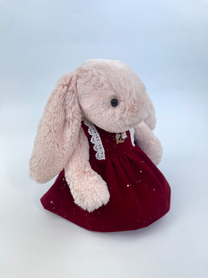 Glitter Velvet Pinafore Dress for Jellicat Plush Bunny/Bear