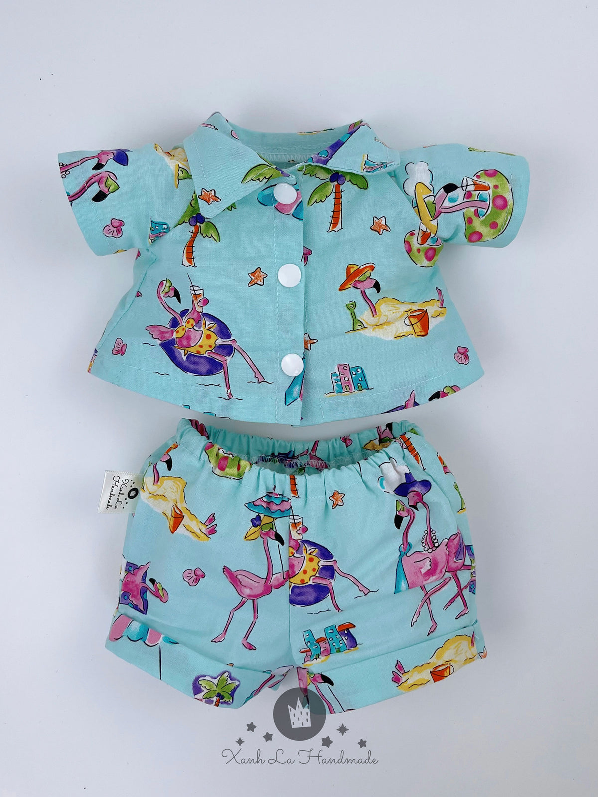 Handmade Hawaiian Summer Shirt & Shorts Set for Jellicat Bartholomew Bear