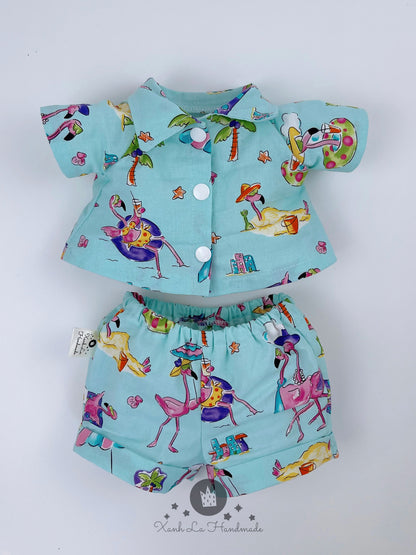 Handmade Hawaiian Summer Shirt & Shorts Set for Jellicat Bartholomew Bear