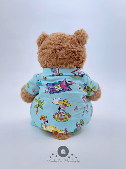 Handmade Hawaiian Summer Shirt & Shorts Set for Jellicat Bartholomew Bear
