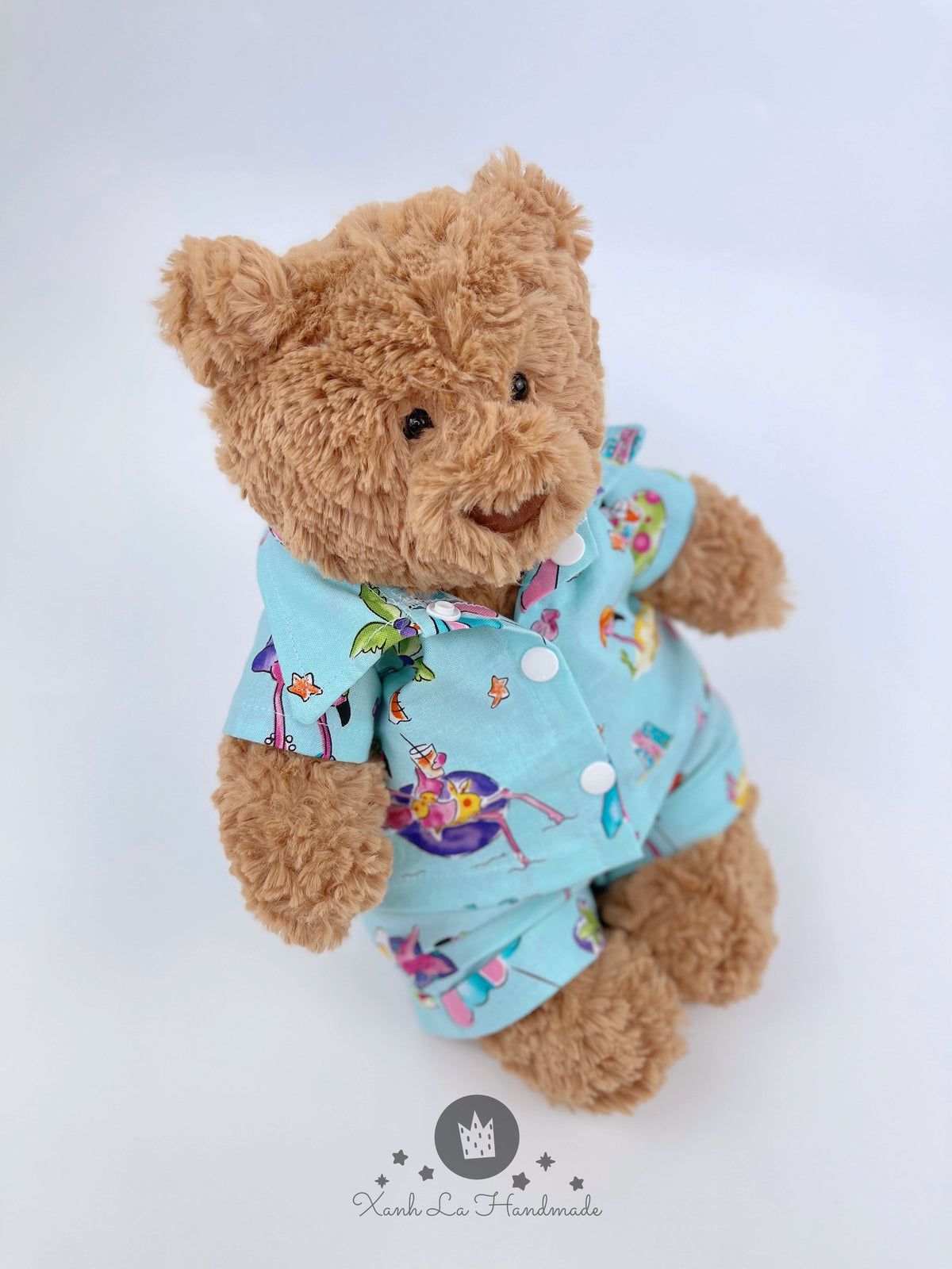 Handmade Hawaiian Summer Shirt & Shorts Set for Jellicat Bartholomew Bear
