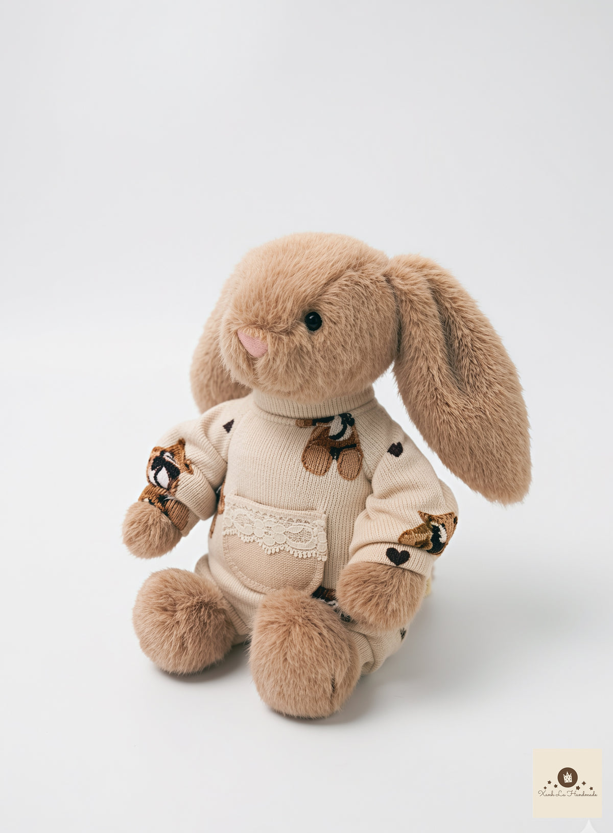Soft Sherpa Fleece Snap-Back Romper with Pocket for Plush Bunnies & Bear Plush
