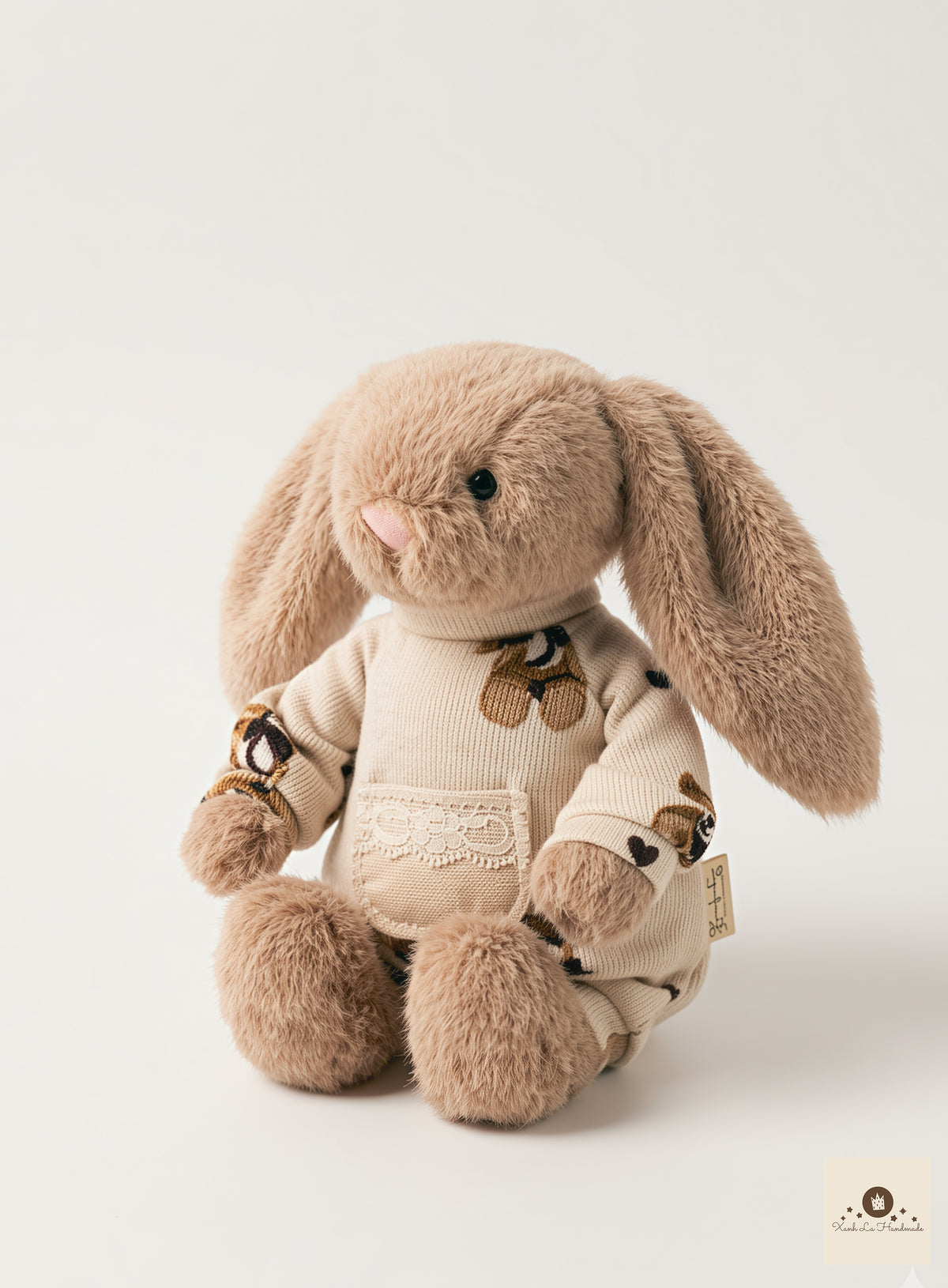 Soft Sherpa Fleece Snap-Back Romper with Pocket for Plush Bunnies & Bear Plush