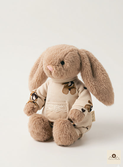 Soft Sherpa Fleece Snap-Back Romper with Pocket for Plush Bunnies & Bear Plush