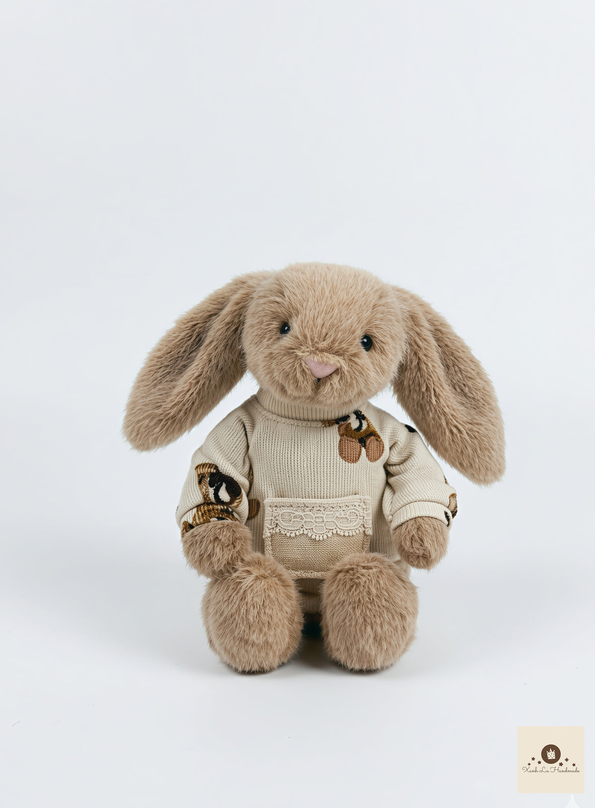 Soft Sherpa Fleece Snap-Back Romper with Pocket for Plush Bunnies & Bear Plush