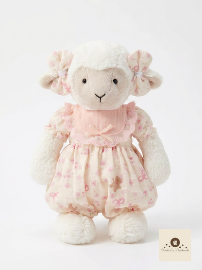 Handmade Floral Bubble Romper Set for Jellicat Plushie | Snap Back Baby Doll Jumpsuit