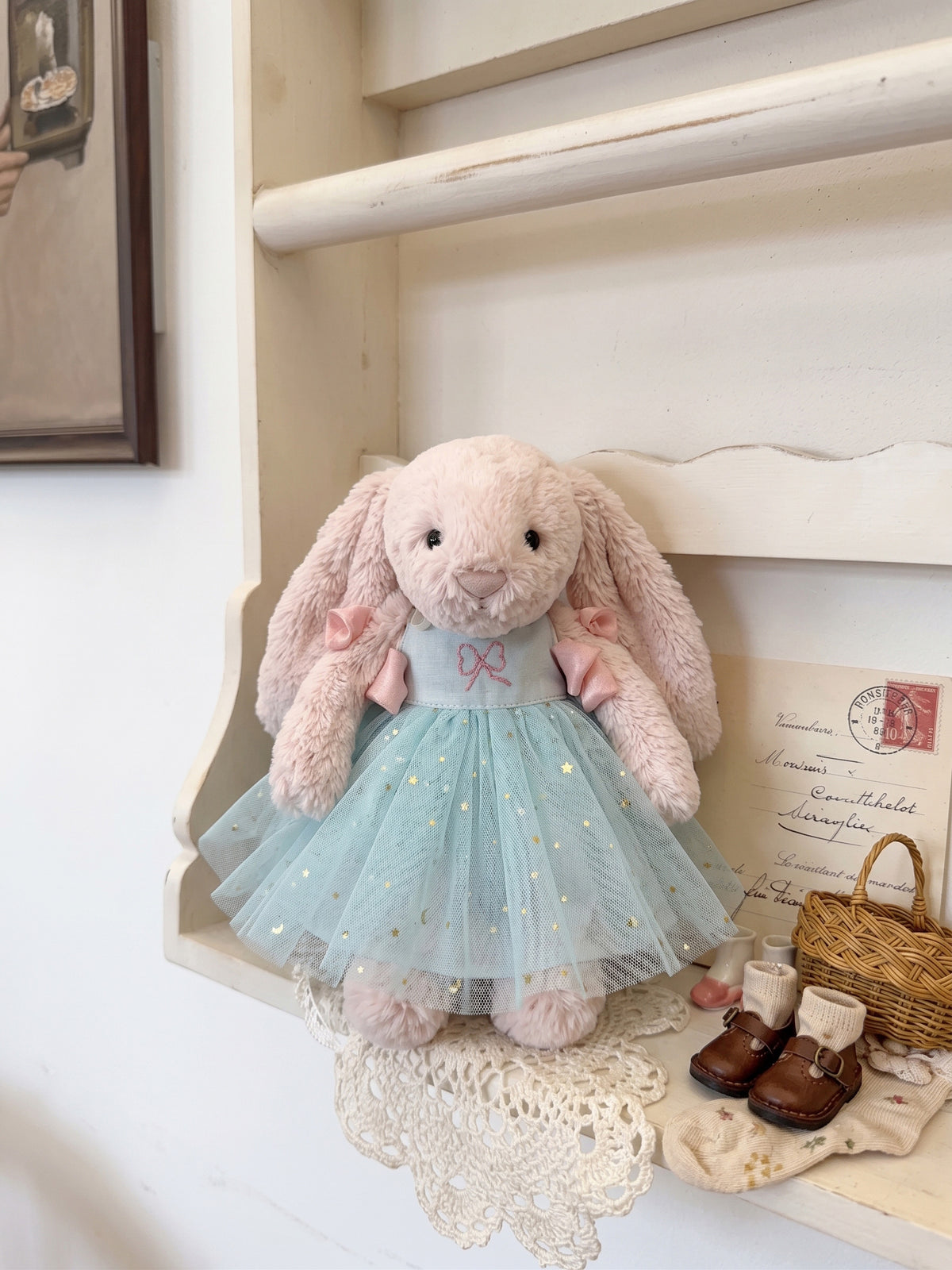 Handmade Cami Strap Dress for Jellicat Bunny, Unique Gift for Girlfriend & Grandkids