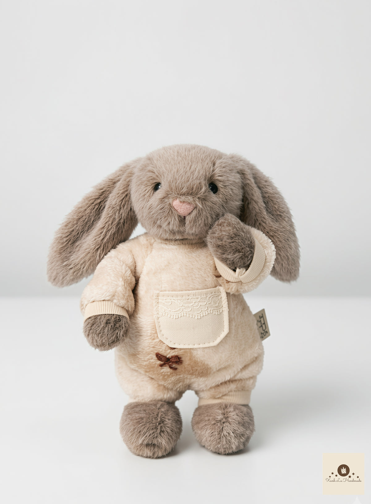 Soft Sherpa Fleece Snap-Back Romper with Pocket for Plush Bunnies & Bear Plush