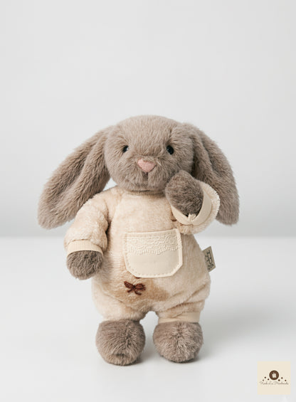 Soft Sherpa Fleece Snap-Back Romper with Pocket for Plush Bunnies & Bear Plush