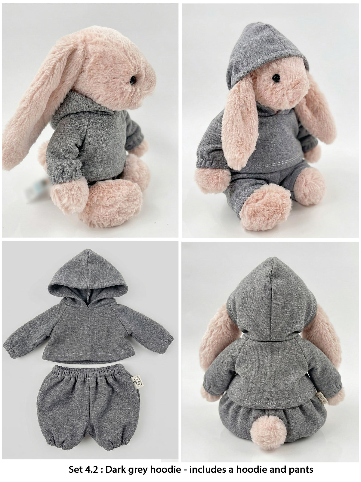 Super cute hoodie for bunnies , Hoodies in various sizes bunnies, a special gift for plush rabbit enthusiasts.