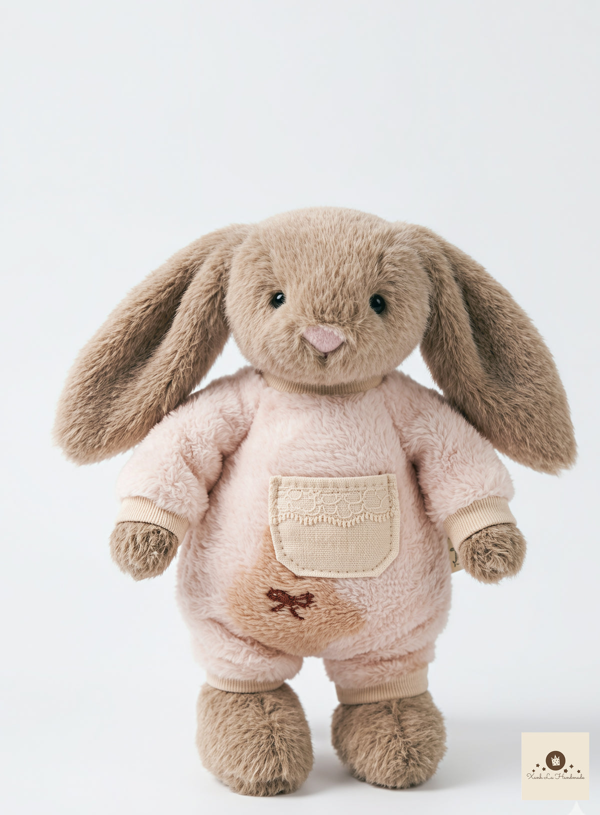 Soft Sherpa Fleece Snap-Back Romper with Pocket for Plush Bunnies & Bear Plush