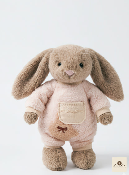 Soft Sherpa Fleece Snap-Back Romper with Pocket for Plush Bunnies & Bear Plush
