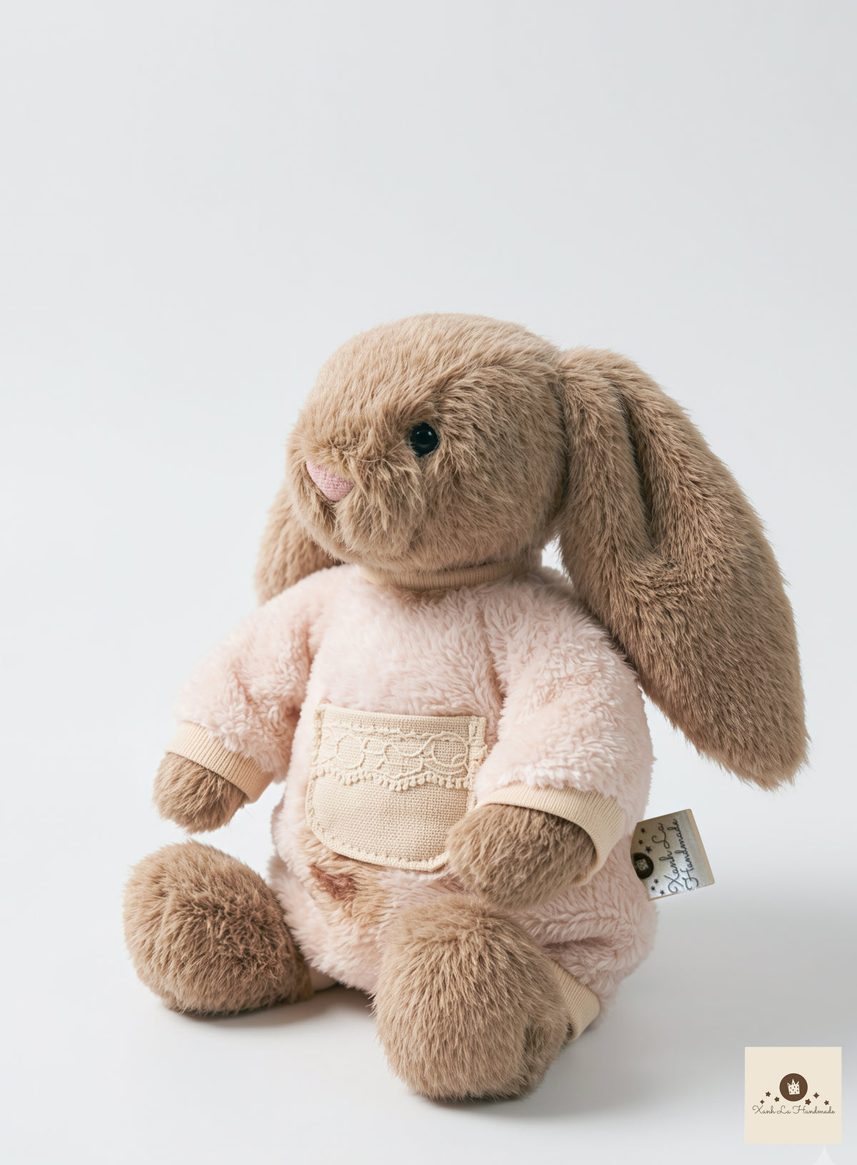 Soft Sherpa Fleece Snap-Back Romper with Pocket for Plush Bunnies & Bear Plush