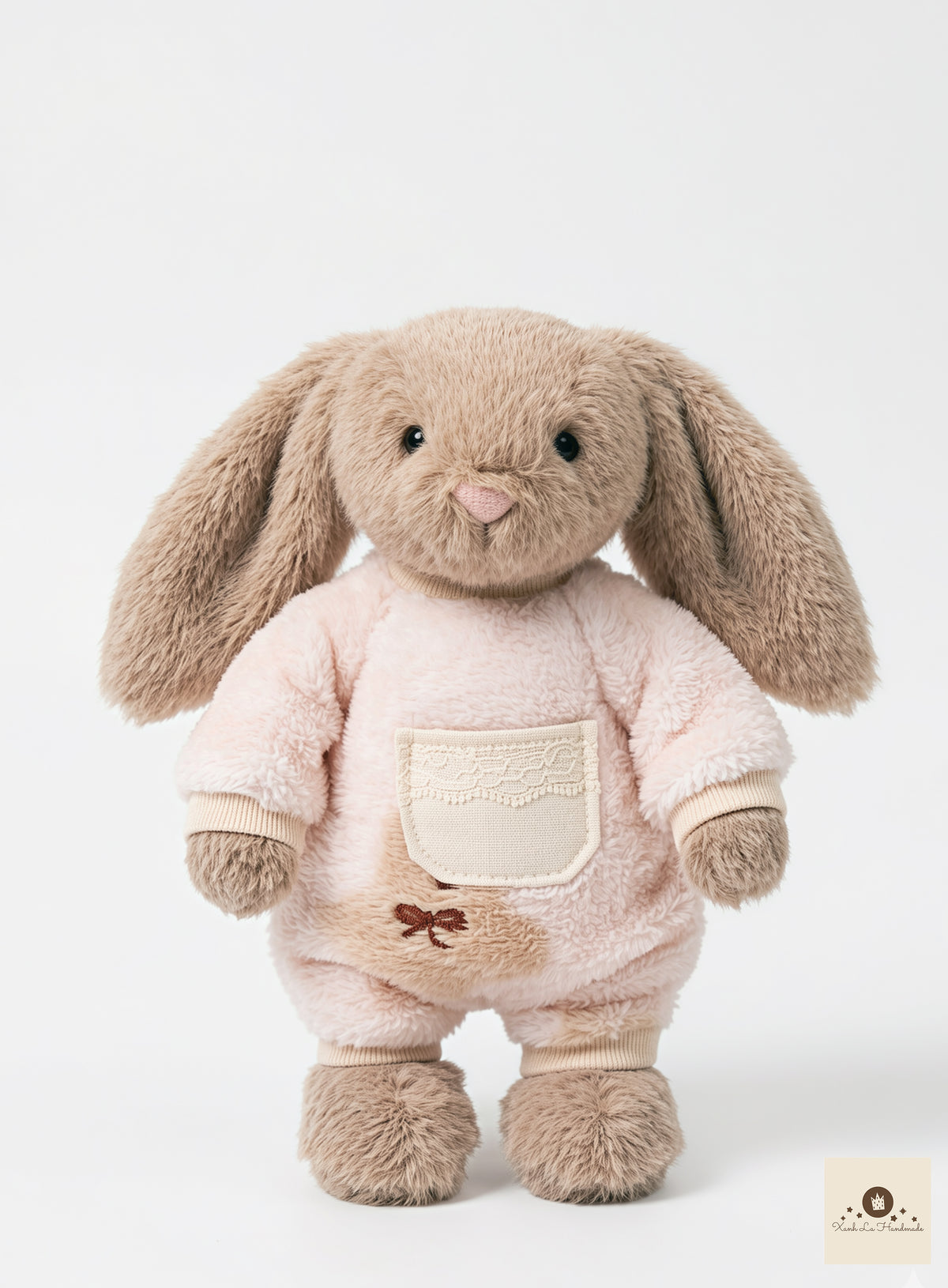 Soft Sherpa Fleece Snap-Back Romper with Pocket for Plush Bunnies & Bear Plush