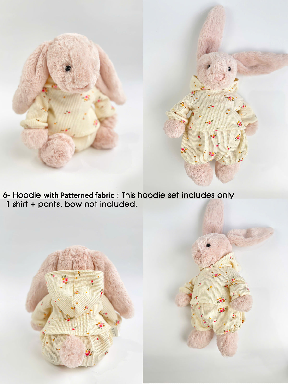 Super cute hoodie for bunnies , Hoodies in various sizes bunnies, a special gift for plush rabbit enthusiasts.