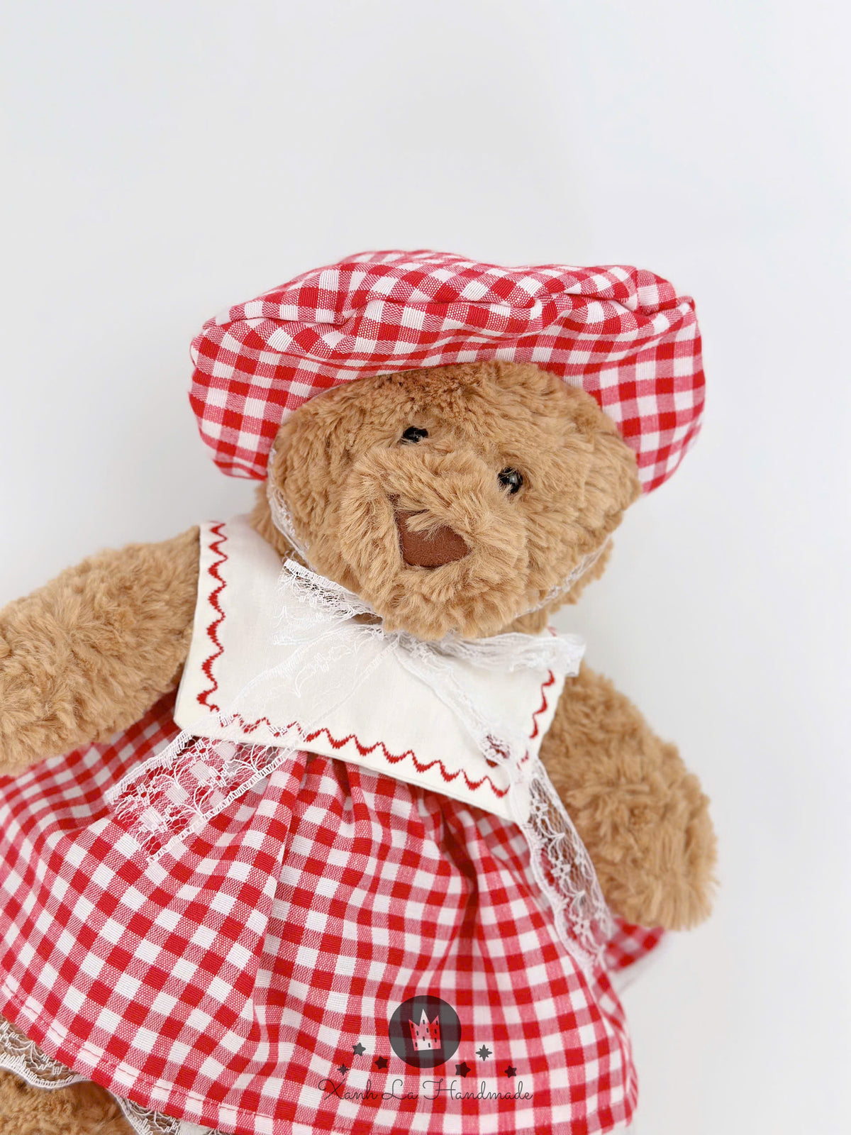 SUPER SPECIAL Hand-Embroidered Square Neck Dress & Beret Hat Set for Jellicat Bunny
