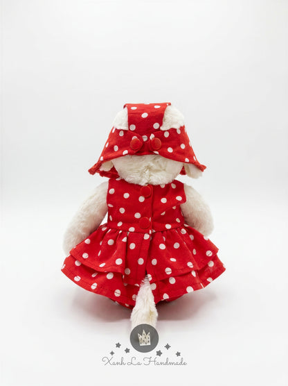 SUPER CUTE Handmade Romper & Ruffled Sun Bonnet Set for Jell cat Bear