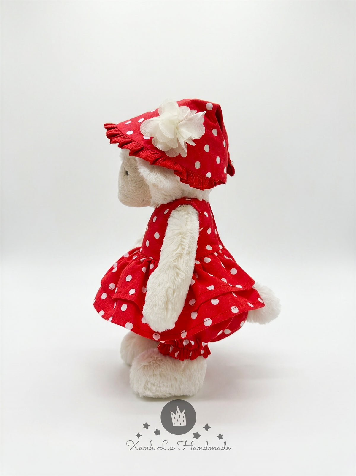 SUPER CUTE Handmade Romper & Ruffled Sun Bonnet Set for Jell cat Bear