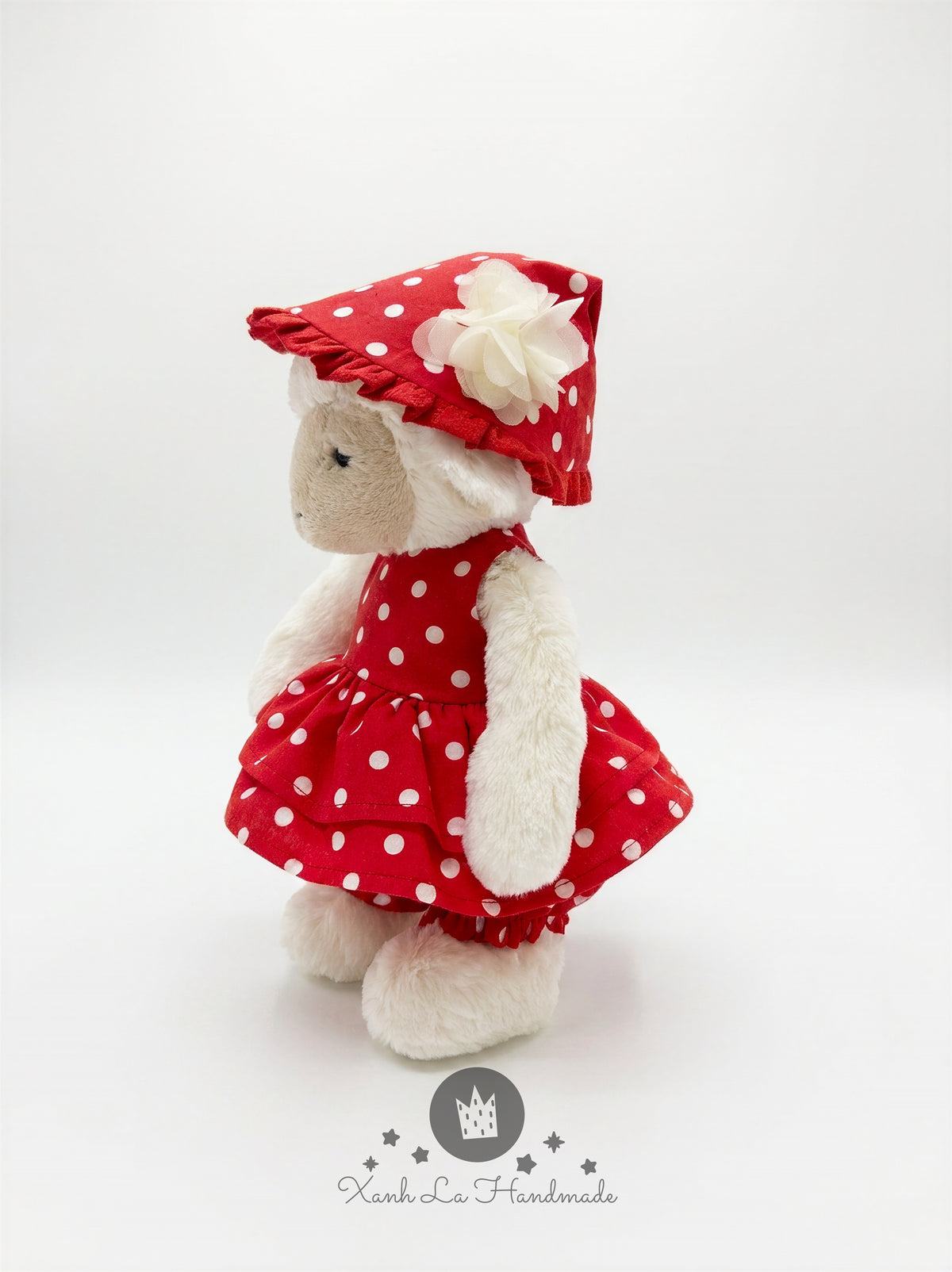 SUPER CUTE Handmade Romper & Ruffled Sun Bonnet Set for Jell cat Bear